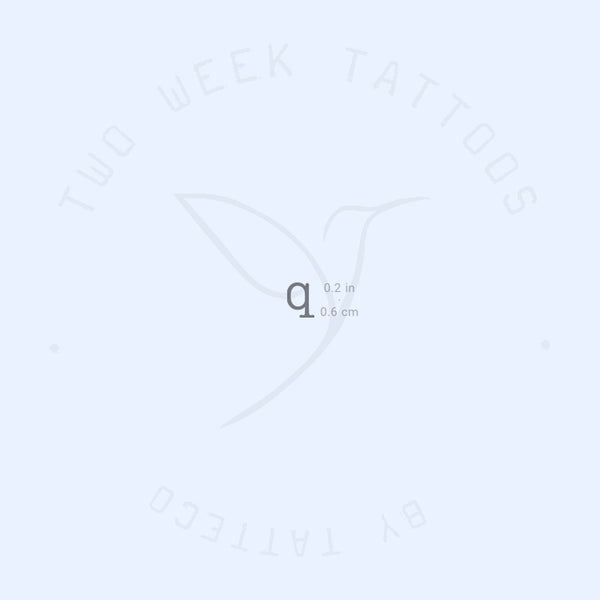 Q Typewriter Lowercase Semi-Permanent Tattoo - Set of 2