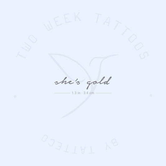 She's Gold Semi-Permanent Tattoo - Set of 2