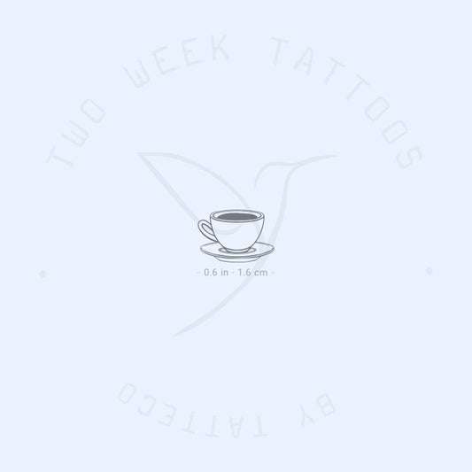 Coffee Cup Semi-Permanent Tattoo - Set of 2