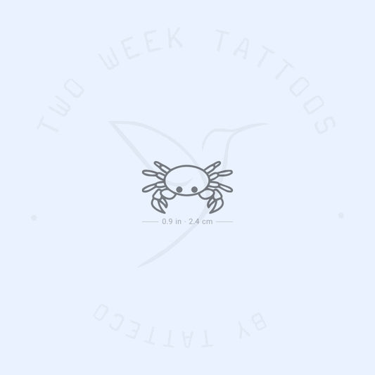 Tatuaje semipermanente de cangrejo pequeño - Juego de 2