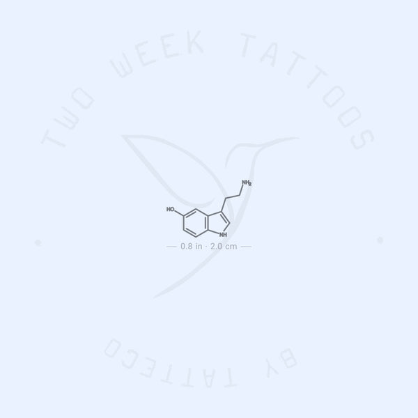 Small Serotonin Chemical Structure Semi-Permanent Tattoo - Set of 2