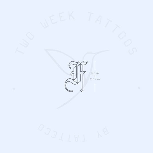Tatuaje semipermanente de contorno gótico F - Juego de 2