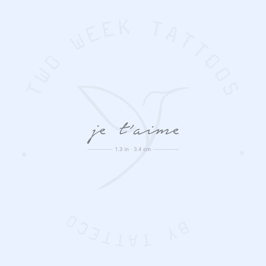 Je T'aime Semi-Permanent Tattoo - Set of 2