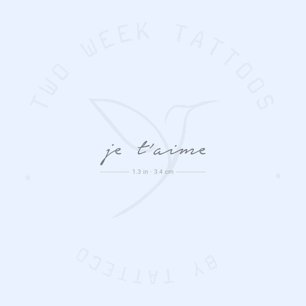 Je T'aime Semi-Permanent Tattoo - Set of 2