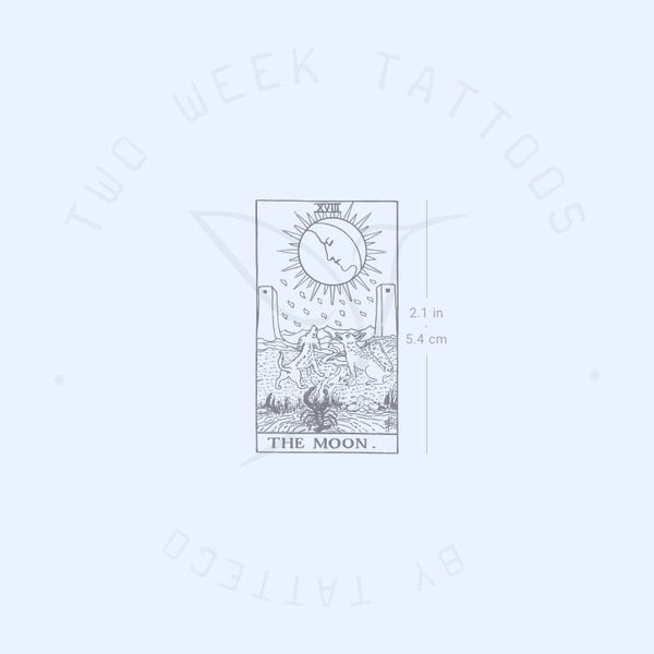 The Moon Tarot Card Semi-Permanent Tattoo - Set of 2