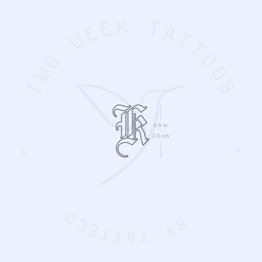 Tatuaje semipermanente de contorno gótico K - Juego de 2