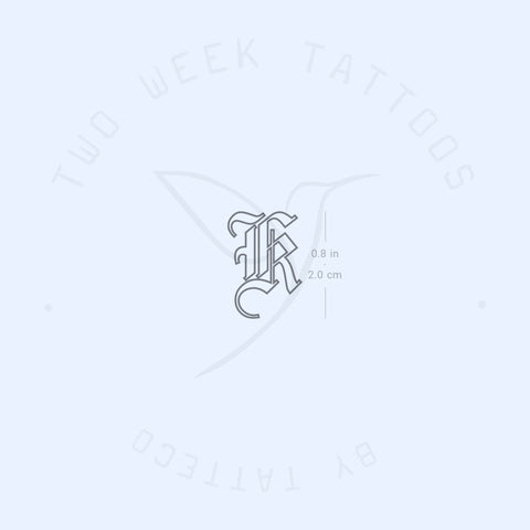K Gothic Outline Semi-Permanent Tattoo - Set of 2