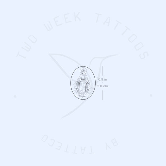Virgin Mary Medal Semi-Permanent Tattoo - Set of 2
