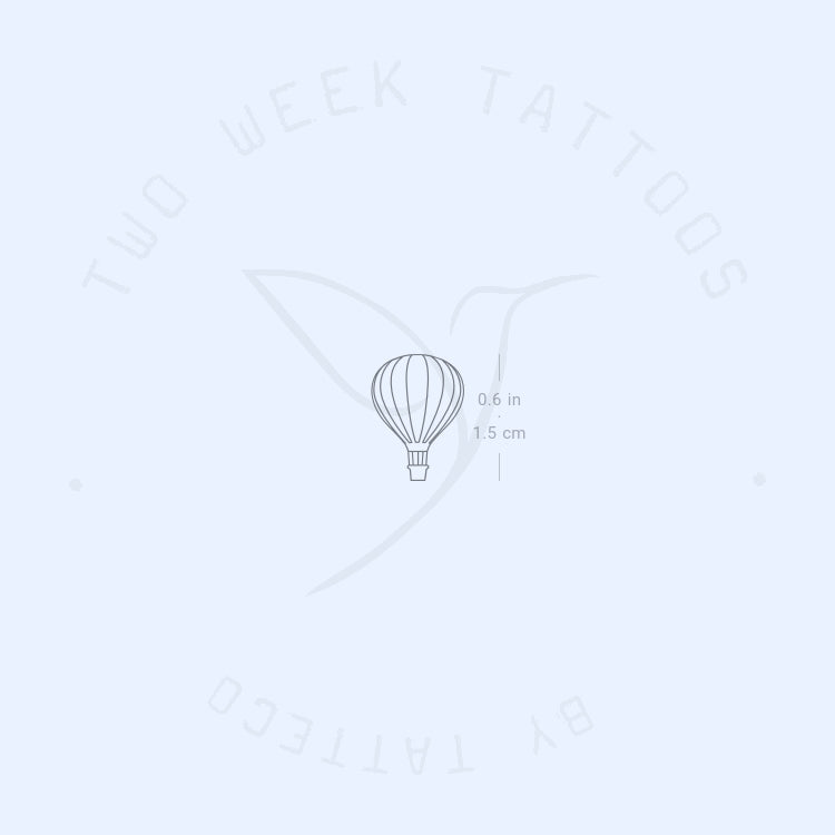 Tiny Hot Air Balloon Semi-Permanent Tattoo - Set of 2