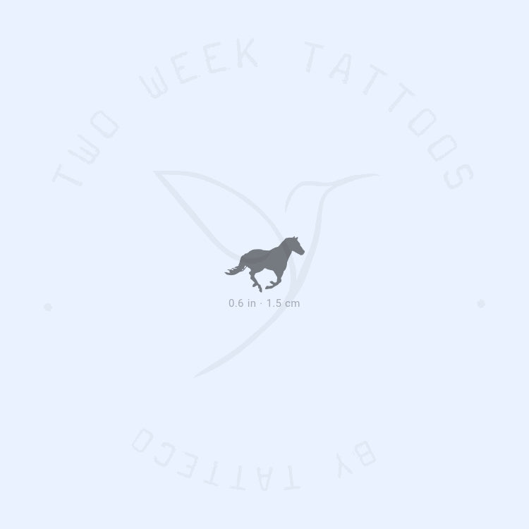 Tatuaje semipermanente de caballo negro - Juego de 2