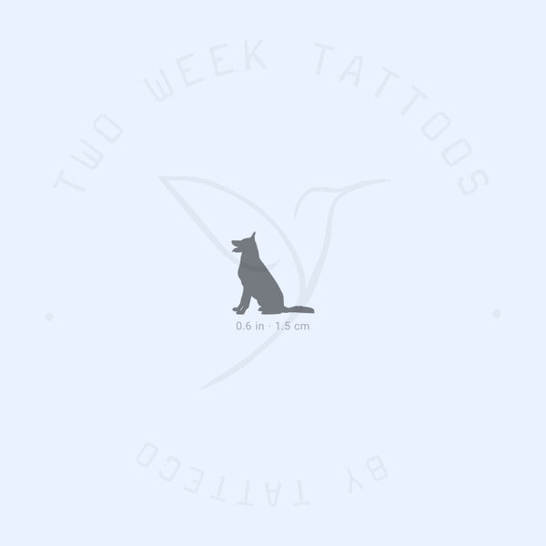 Tiny German Shepherd Semi-Permanent Tattoo - Set of 2