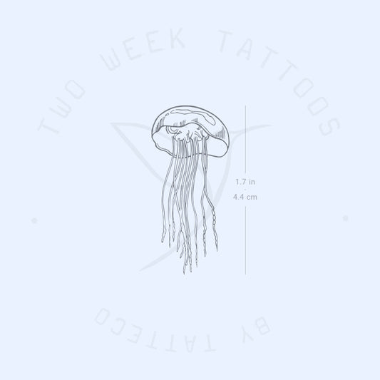 Tatuaje semipermanente de medusa de línea fina (juego de 2)