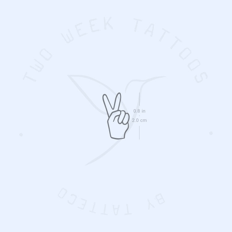 V-Sign Semi-Permanent Tattoo - Set of 2