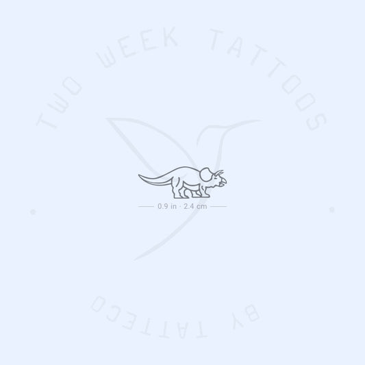 Tatuaje semipermanente de triceratops (juego de 2)