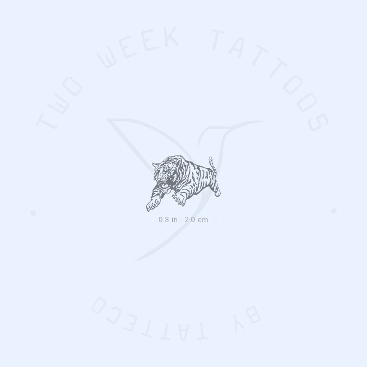 Jumping Tiger Semi-Permanent Tattoo - Set of 2