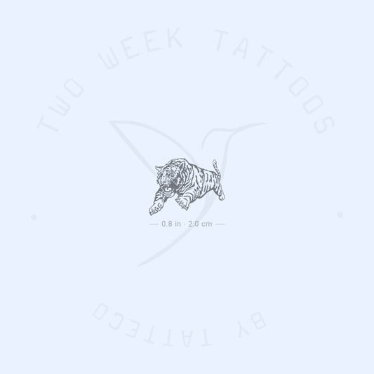 Jumping Tiger Semi-Permanent Tattoo - Set of 2