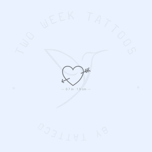 Tatuaje semipermanente de corazón y flecha (juego de 2)