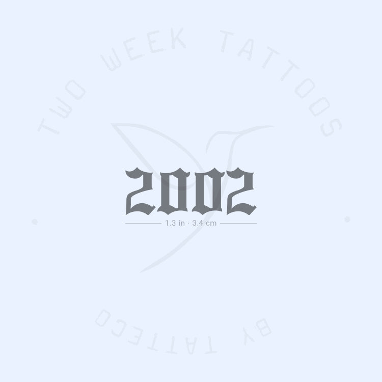 2002 Lettering 2002 old english tattoo - Bronctattooaus.com