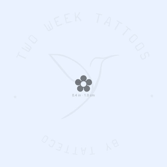 Tatuaje semipermanente de flor minimalista - Juego de 2