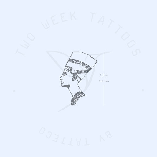 Tatuaje semipermanente pequeño de Nefertiti (juego de 2)