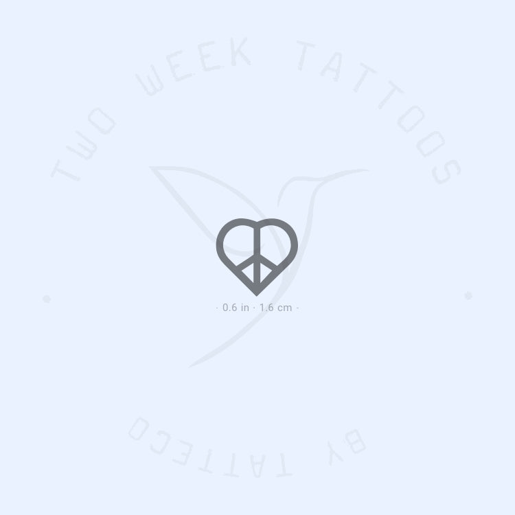 Peace Heart Semi-Permanent Tattoo - Set of 2
