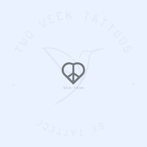 Peace Heart Semi-Permanent Tattoo - Set of 2