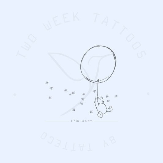 Classic Winnie And Balloon Semi-Permanent Tattoo - Set of 2