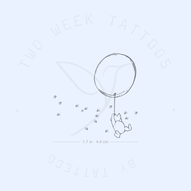 Classic Winnie And Balloon Semi-Permanent Tattoo - Set of 2