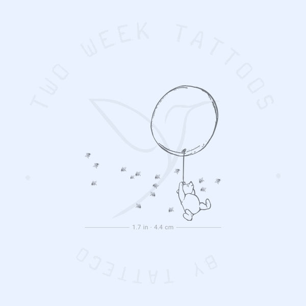 Classic Winnie And Balloon Semi-Permanent Tattoo - Set of 2