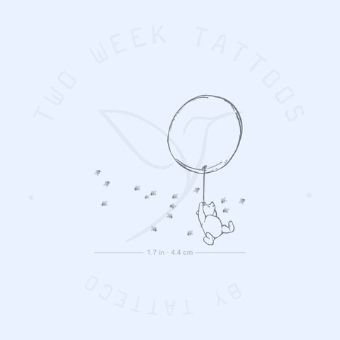 Classic Winnie And Balloon Semi-Permanent Tattoo - Set of 2