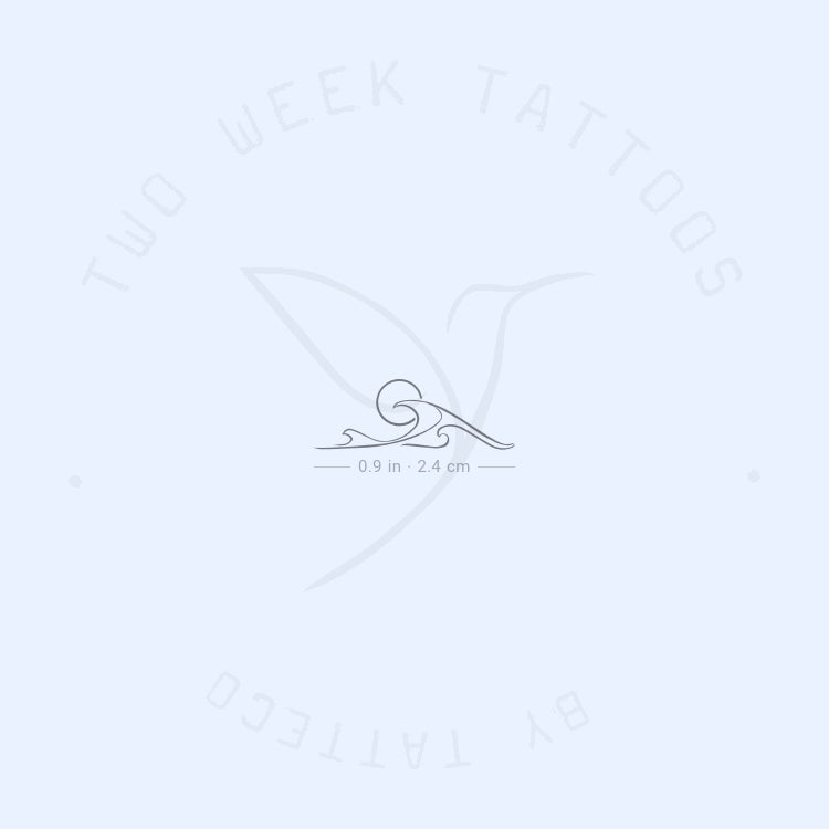 Triple Wave Sunrise Semi-Permanent Tattoo - Set of 2