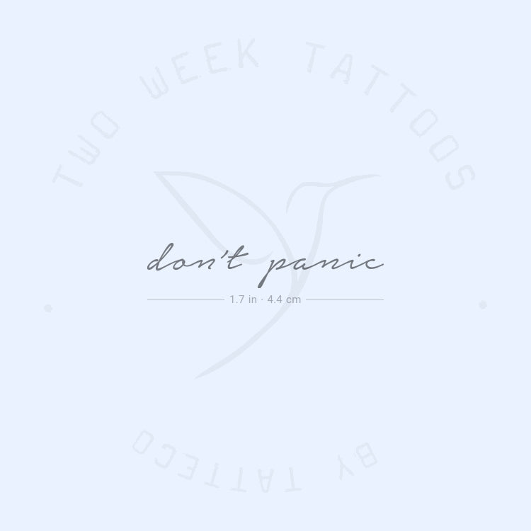 Don't Panic Semi-Permanent Tattoo - Set of 2