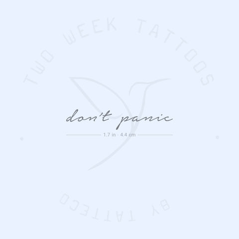Don't Panic Semi-Permanent Tattoo - Set of 2