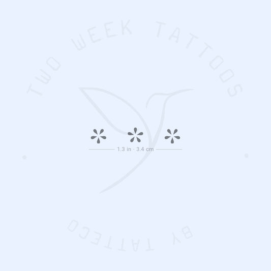 Minimalist Flower Ornament Semi-Permanent Tattoo - Set of 2