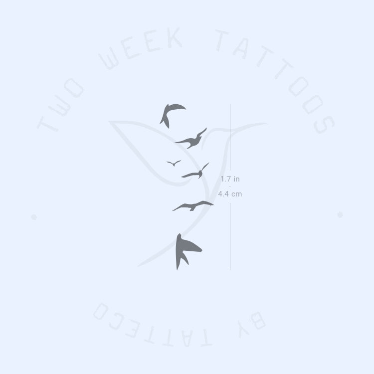 Flying Birds Semi-Permanent Tattoo - Set of 2