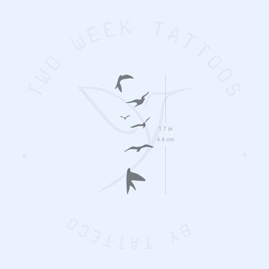 Tatuaje semipermanente de pájaros voladores (juego de 2)