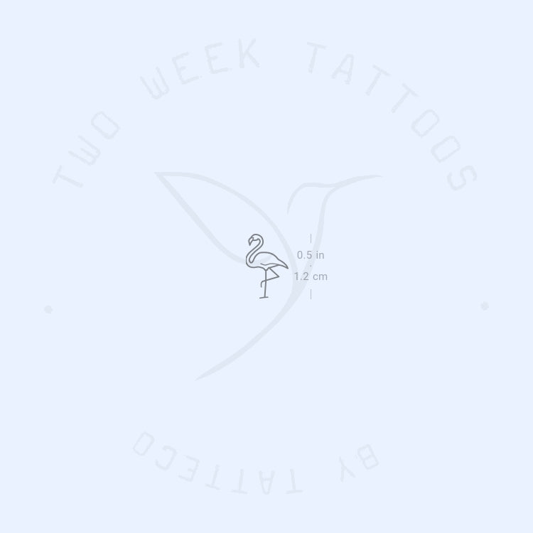 Tiny Flamingo Semi-Permanent Tattoo - Set of 2