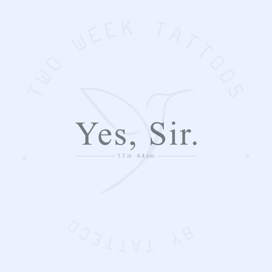 Serif Yes, Sir. Tatuaje semipermanente - Juego de 2