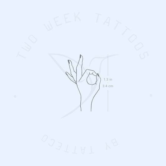 OK Gesture Semi-Permanent Tattoo - Set of 2