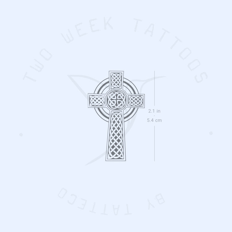 Ornamental Celtic Cross Semi-Permanent Tattoo - Set of 2