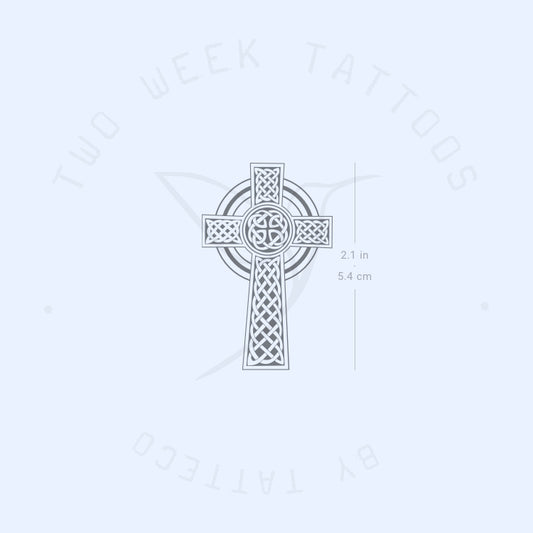 Tatuaje semipermanente de cruz celta ornamental (juego de 2)