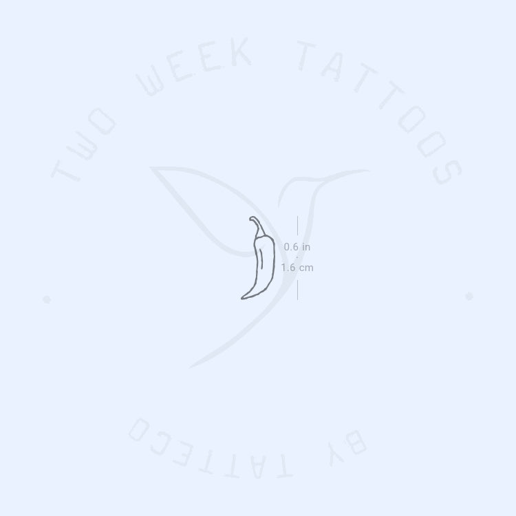 Fine Line Chili Semi-Permanent Tattoo - Set of 2