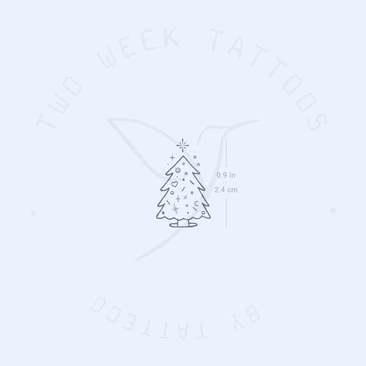 Christmas Tree Semi-Permanent Tattoo - Set of 2