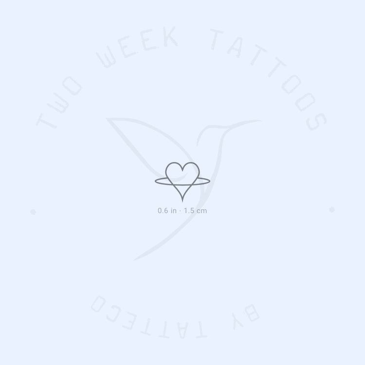 Tatuaje semipermanente de Saturno en forma de corazón - Juego de 2