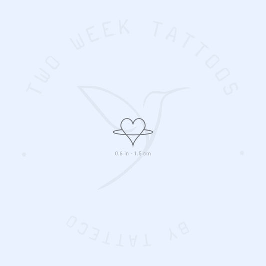 Tatuaje semipermanente de Saturno en forma de corazón - Juego de 2