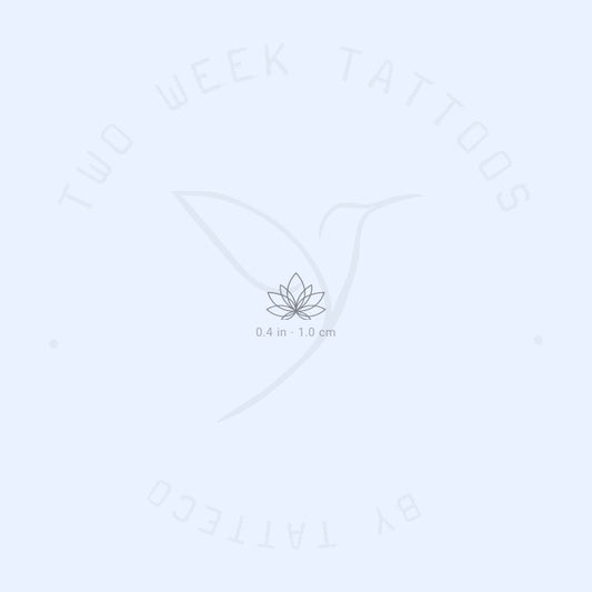 Tatuaje semipermanente minimalista de loto (juego de 2)