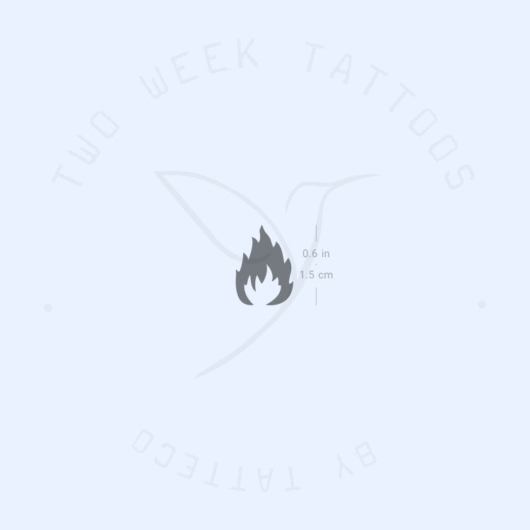 Black Fire Flame Semi-Permanent Tattoo - Set of 2
