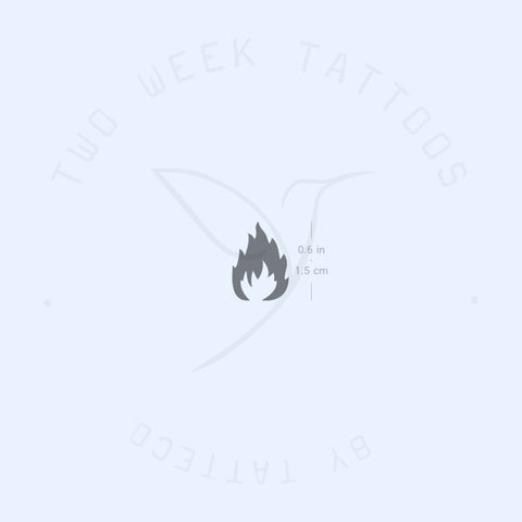 Black Fire Flame Semi-Permanent Tattoo - Set of 2