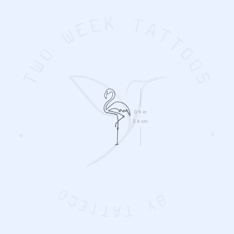 Single Line Flamingo Semi-Permanent Tattoo - Set of 2
