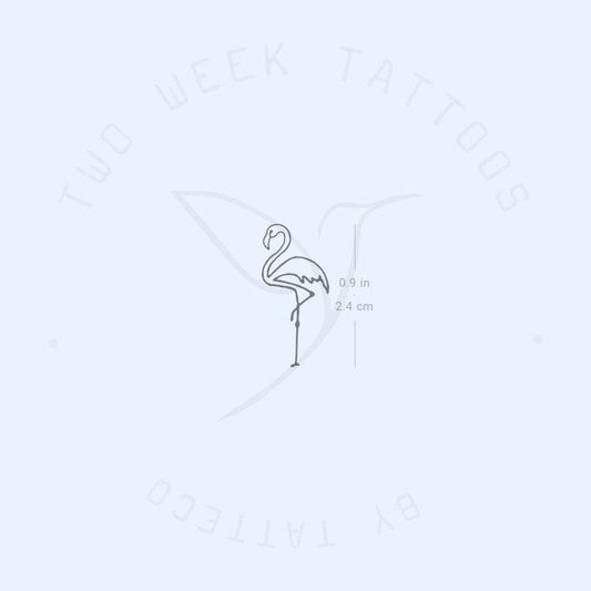 Single Line Flamingo Semi-Permanent Tattoo - Set of 2